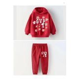 LP LittlePoffy Kız Çocuk Alt - Üst Oversize Baskılı Çocuk Eşofman Takımı