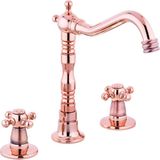 LPD Ankastre 3 Delikli Koç Kuğu Lavabo Bataryası (%100 Pirinç , Lüx) - Bakır