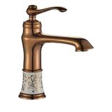 LPD Seramik Desenli Rose Gold Banyo Lavabo Bataryası