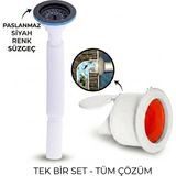 LPD Siyah Çöpmak Körüklü Büyük Kafalı Tırnaklı Mutfak Evye Lavabo Gider Sifonu (Üstü Paslanmaz Altı Plastik) + Çekvalfli Conta Kötü Koku Böcek Kirli Su Önleyici Lavabo Gider Aparatı