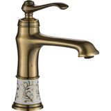 LPD Victoria Porselen Desenli Lavabo Bataryası - Antik