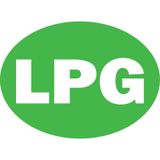 Lpg - Oto Sticker (Yeşil Zemin Üzerine Beyaz Yazı) 10X7 Cm