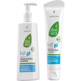 Lr Aloe Vera Bebek Şampuanı 250 ml + Aloe Vera Bebek Pişik Önleyici Krem 100 ml - Şeffaf