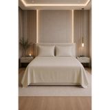 LR LaRomano %100 Pamuk Saten 300 TC (120 Tel) King Size Çarşaf Takımı Ekru