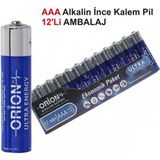 LR03 AAA Alkalin İnce Kalem Pil 12'li Paket