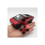 LRS Store 12 cm Metal Tesla Cybertruck Oyuncak Araba – Çek Bırak Özellikli, Kapıları Açılır Mini Araba Atv Li