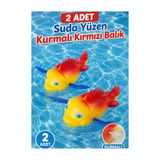 LRS Store 2 Adet Kurmalı Yüzen Kırmızı Balık Oyuncak | Suda Yüzen Banyo Havuz Oyuncağı | Bebek Çocuk Su Oyuncağı
