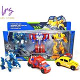 LRS Store 3'lü Dönüşebilen Robot Oyuncak Seti-Arabadan Robota Dönüşen Figürler-Transform (Optimus Bumblebee ) - Çok Renkli