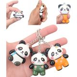 LRS Store 3'lü Panda Squishy Seti 🐼 | Stres Atan Yumuşacık Sukuşi Figür Anahtarlıklar Çanta Süs - 3LÜ