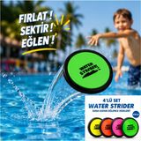 LRS Store 4 Lü Set Deniz- Havuz Oyuncağı Suda Kayan Diskler Dalış Yüzme Öğretici Eğlenceli Su Topu Atış Oyuncak - Beyaz - Koyu Kırmızı