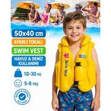 LRS Store A+ 5-8 Yaş Çocuk Şişme Can Yeleği 50X40 cm Yüksek Kalite Havuz Deniz Yüzme Yelek 18-30 kg Taşıma - Sarı