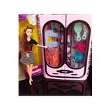 LRS STORE Bebekli Elbise Gardrop Oyun Seti Dolap Bebek Kıyafet Aksesuaar Barbie Gardrobu