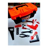 LRS STORE Çocuk Oyuncak Tamir Çantası Tamirci Seti 15 Parça Çekiç Testere Pense Vida 13X29 CM