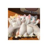 LRS STORE Dev Boy Kedi Figür-Taba Sukuşi - 20 cm Squishy Patili Kedi - Tüylü Sıkma Kedi - Büyük Stres Oyuncak