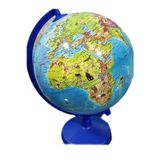 LRS STORE Dünya Küresi Işıksız Hayvan Figürlü 20 Cm Çap ,31 Cm Yükseklik Eğitici Dekoratif Yer Küre Atlas