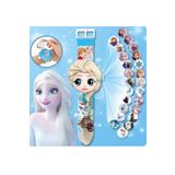 LRS STORE Elsa Figürlü Frozen Projeksiyonlu Dijital Oyuncak Çocuk Saati Duvara Yansıtmalı Projektör Elsalı