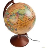 Lrs Store Işıklı Antik Küre / Dünya Küresi 26 cm Eğitici Harita Gece Lambası Yüksek Kalite - Kahverengi - 30 Cm