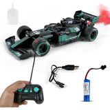 LRS Store Işıklı Duman Çıkaran Egzozlu Uzaktan Kumandalı F1 Yarış Arabası - Şarjlı Formula Yarış Aracı - Siyah