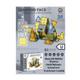 LRS STORE Manyetik Bloklar Kristal Seri, 36 Parça, Mıknatıslı Yapı Set, 6 cm
