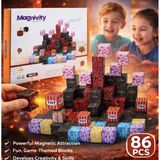 Lrs Store Manyetik Yapı Blokları – Çocuklar Için Eğitici Oyuncak Seti Minecraft Mıknatıslı Küpler - 86 parça