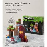 Lrs Store Manyetik Yapı Blokları – Çocuklar Için Eğitici Oyuncak Seti Minecraft Mıknatıslı Küpler - 87 parça 85 küp+ 2 figür