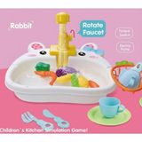 LRS Store Modern Lavabo Oyuncak Iq Geliştirici Oyuncak Sulu Bulaşık Seti Pilli Bulaşık Yıkama Oyun Seti
