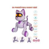 LRS STORE Oyuncak 30 Fonksiyonlu Uzaktan Kumandalı Şarjlı Sesli Işıklı Dokunma Algılama Programlama Robot Kedi, Mor-Pembe LRSKEDIROBOT