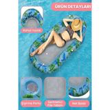 LRS Store Premium Yastıklı Desenli Yastıklı Fileli Deniz Yatağı - Havuz Hamağı - 160X70 cm Şişme Deniz Yatağı - Renkli