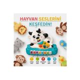 LRS Store Sesli Işıklı Bebek Piyanosu – Hayvan Sesli Inek Figürlü Çok Modlu Güvenle Öğrenme Duyusal Gelişim Oyuncak