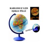 LRS STORE Siyasi Dünya Küresi Kablosuz Led Işıklı En Büyük Boy 30 cm Çaplı Yer Küre Yazılıp Silinebilir