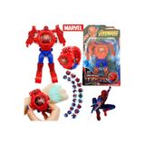 LRS STORE Spiderman Örümcek Adam Projeksiyonlu Robota Dönüşen Çocuk Kol Saati Projektör Saat