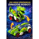 LRS Store Trex Dinazor Figür Araba Sürtmeli Teker Transformers Robot Dinozor 14CM 1 Adet - Yeşil - Turuncu - Mavi