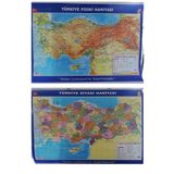 LRS STORE Türkiye Haritası Siyasi ve Fİziki Çift Taraflı Çıtalı 50x70 cm Eğitici Harita