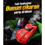 LRS Store Uzaktan Kumandalı Duman Çıkaran Yarış Arabası 15 Km Hızlı Rc Araba Full Fonksiyon Işıklı Oyuncak Araba - Kırmızı