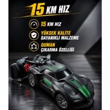 LRS Store Uzaktan Kumandalı Duman Çıkaran Yarış Arabası 15 Km Hızlı Rc Araba Full Fonksiyon Işıklı Oyuncak Araba - Siyah