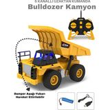 LRS Store Uzaktan Kumandalı Kamyon LED Işıklı Damperli Kamyon Iş Makinası Yüksek Kalite - Sarı