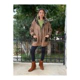 LS1729 İtalyan Önü Açık Çift Taraflı Nubuk Kısa Kaban Camel