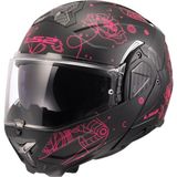 Ls2 Advant 2 Sophia Çene Açılır Kask - Siyah - Pembe