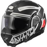Ls2 Advant 2 Tape Çene Açılır Motosiklet Kaskı Mat Siyah-Beyaz - 2XL