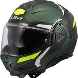 Ls2 Advant 2 Trıple Çene Açılır Motosiklet Kaskı Mat Yeşil-Siyah-Neon Sarı - XL