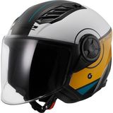 Ls2 Aırflow 2 Cover Siyah-Beyaz-Gold Kask Polikarbon Dış Kabuk ve Geliştirilmiş Havalandırma - Siyah - Altın - Beyaz