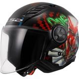 LS2 Airflow 2 Happy Dreams Açık Siyah Kırmızı Motosiklet Kaskı
