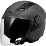 Ls2 Aırflow 2 Mat Titanium Kask Polikarbon Malzeme ile Scooter Kullanıcıları için Özel Tasarım - Mat Siyah - Titanium - XS
