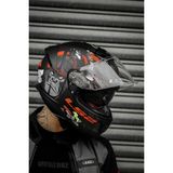 LS2 Angry Monkey Mat Siyah-Kırmızı Kask L Beden Özellikleriyle Uyumlu Motorsiklet Aksesuarı - Mat Siyah - Kırmızı