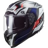 Ls2 Challenger C Karbon Alloy Beyaz-Mavi-Kırmızı Kapalı Kask - Diğer