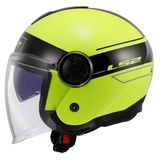 LS2 CLASSY Classic Siyah-Neon Sarı Kask, ECE 22.06 Güvenlik Sertifikalı Profesyonel Motosiklet Kaskı, KPA Kabuk, Dahili Güneş Vizörlü, LS2 4X JBL Intercom Uyumlu (M)