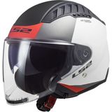Ls2 Copter 2 Urbane Mat Beyaz-Kırmızı Kask - XS - Beyaz - Kırmızı
