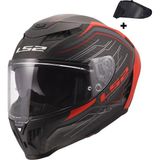 Ls2 Dragon Karbon Subic Kapalı Kask - XL - Kırmızı