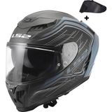 Ls2 Dragon Karbon Subic Kapalı Kask - XL - Mat Mavi