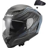 Ls2 Dragon Karbon Subıc Mat Mavi Petrol Kask - XL - Renkli